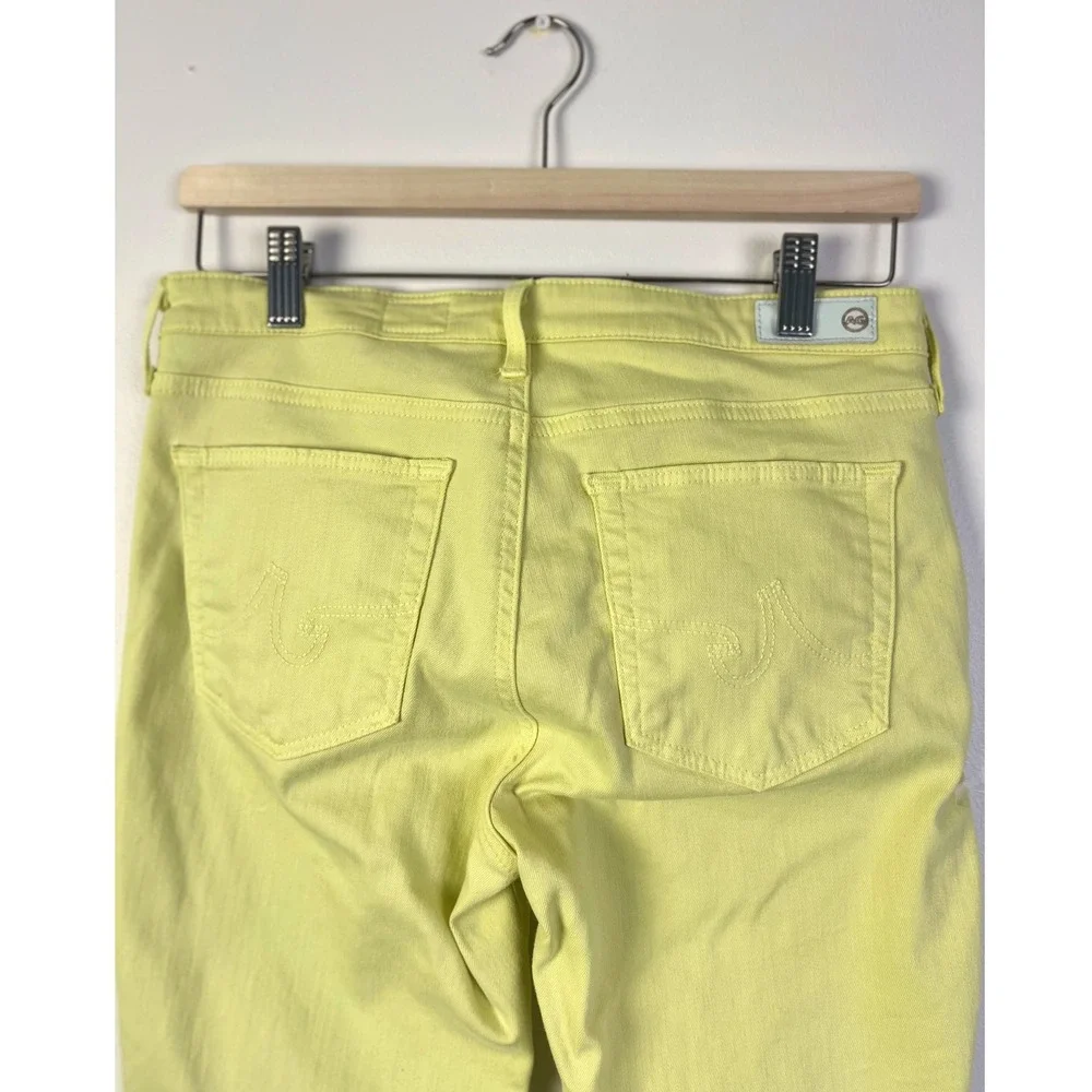 AG Prima Ankle Skinny Leg Jeans Chartreuse Yellow‎ Denim Pants Size 29